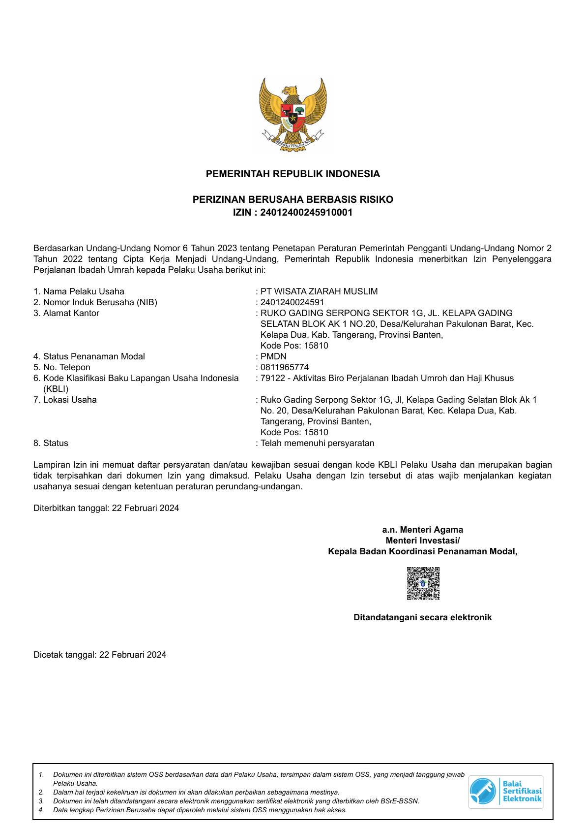 Izin PPIU Kemenag RI